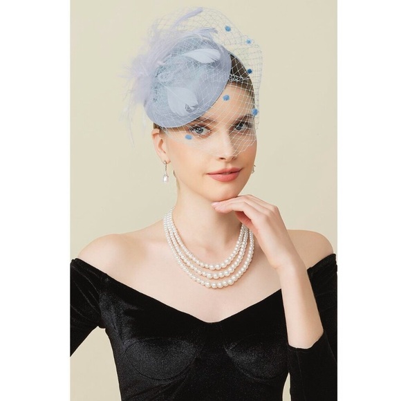Fascinator Hat Veil Feather Fascinators Hair Clip Tea Party  display picture 2